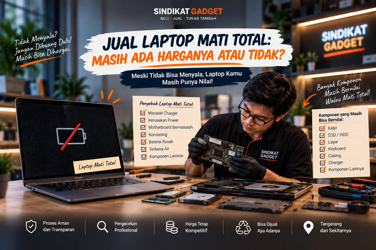 Jual Laptop Mati Total: Masih Ada Harganya atau Tidak?