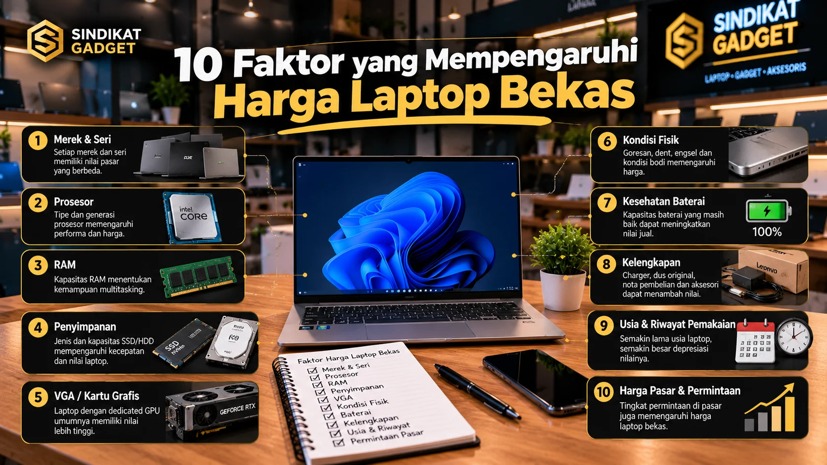 10 Faktor yang Mempengaruhi Harga Laptop Bekas